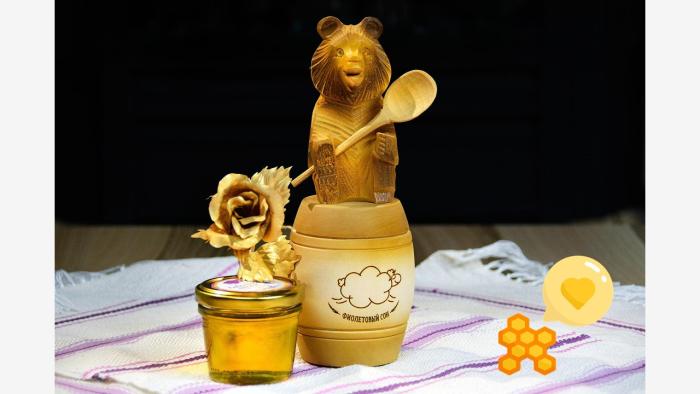 Лавандовый мед "Медвежонок на бочонке"